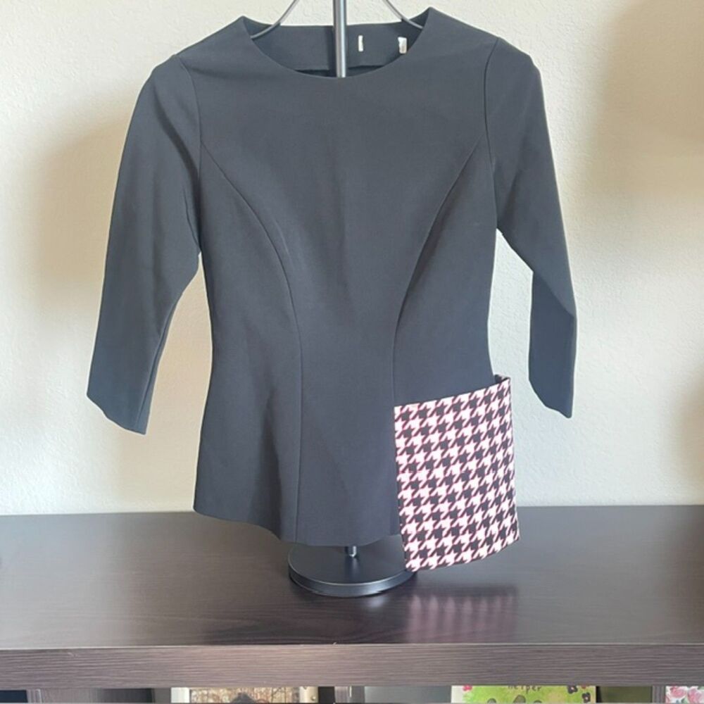 Christian Dior Uniforms Staff Blouse with Pink and Black Houndstooth